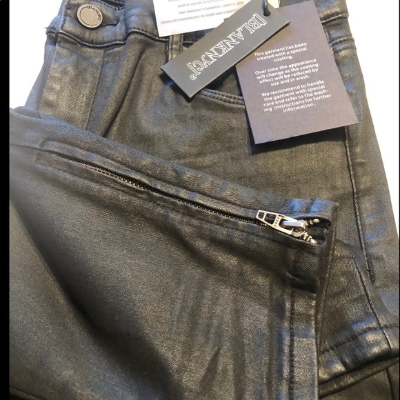 Blanknyc coated black zippered ankle jeans NWT size 32 (14) style:the bond - Picture 2 of 6